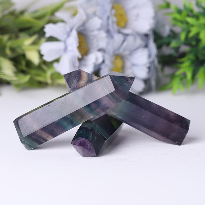 High Quality Crystal Wand Points Colorful Fluorite Tower Small Rainbow Fluorite Point Wholesale Crystals USA