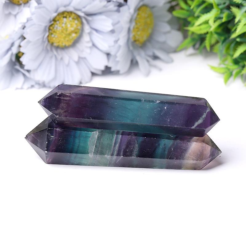 Natural Rainbow Fluorite Double Point Crystal Double Towers For Decoration For Gift Wholesale Crystals USA