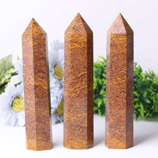 7.5'' High Quality Calligraphy Jasper Tower for Healing Wholesale Crystals USA