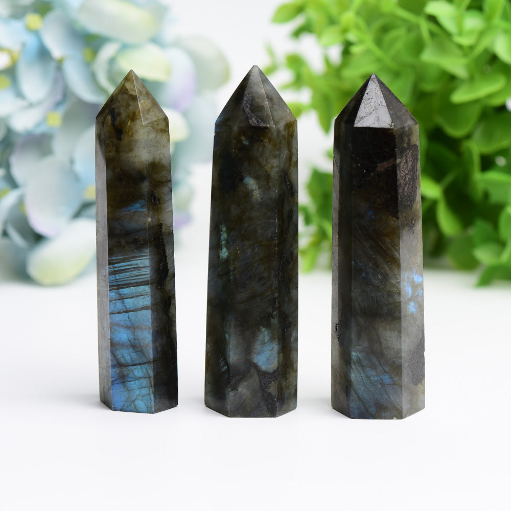 2.5"-4.5" Labradorite Point Bulk Wholesale  Crystals USA