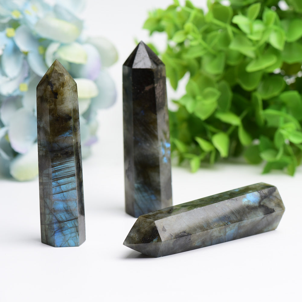 2.5"-4.5" Labradorite Point Bulk Wholesale  Crystals USA