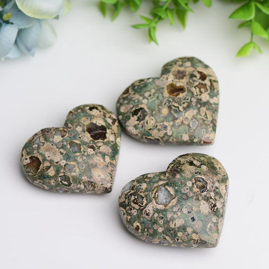 2.3" Rainforest Japer Heart Palm Stone Wholesale Crystals USA