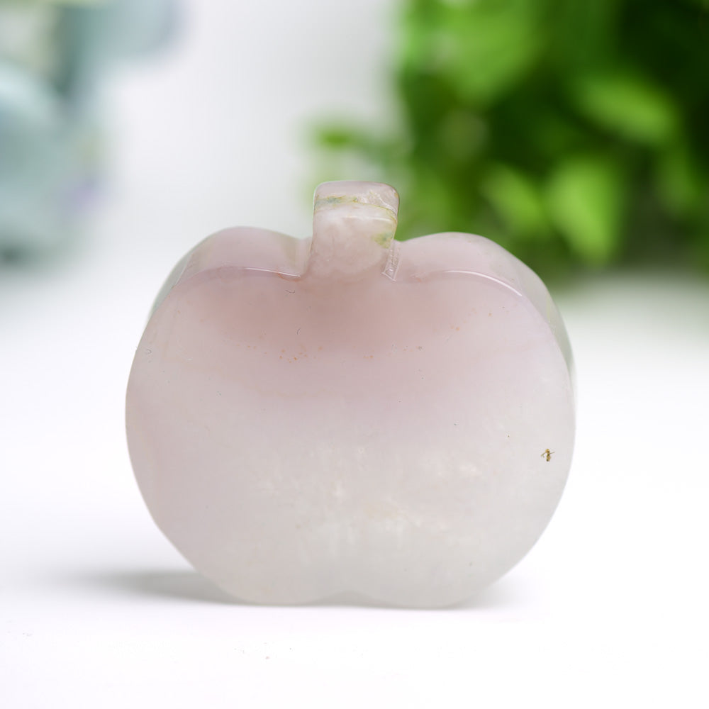 2.2" Flower Agate Apple Shape Crystal Carving Bulk Wholesale Wholesale Crystals USA