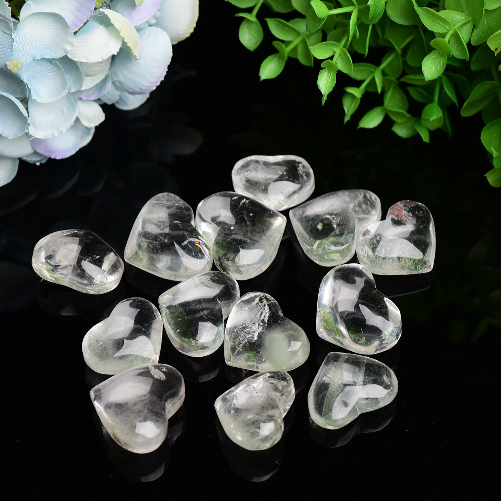 1.2"-1.5" Clear Quartz Heart Crystal Carving Bulk Wholesale Wholesale Crystals USA