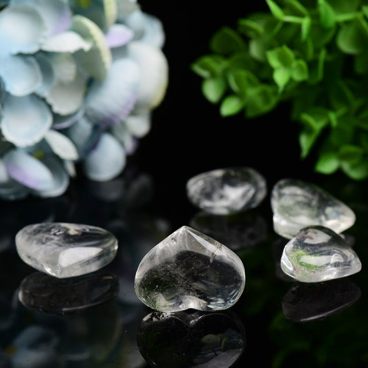 1.2"-1.5" Clear Quartz Heart Crystal Carving Bulk Wholesale Wholesale Crystals USA