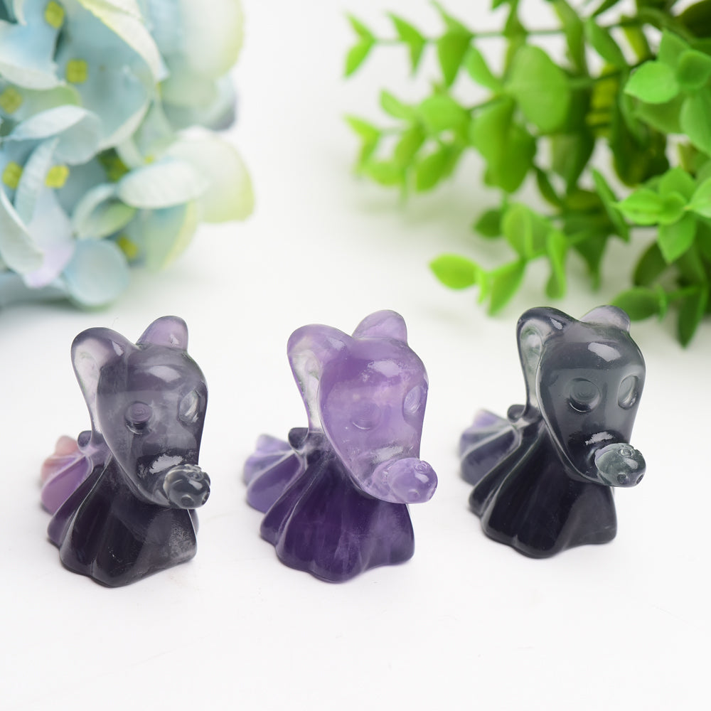 2.6" Fluorite Zero Dog Crystal Carving Bulk Wholesale  Crystals USA