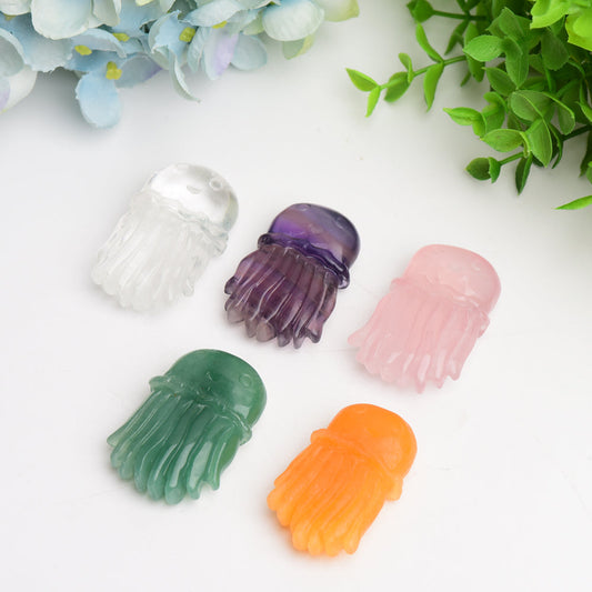 2.0" Mixed Crystal Jellyfish Carving Bulk Wholesale  Crystals USA