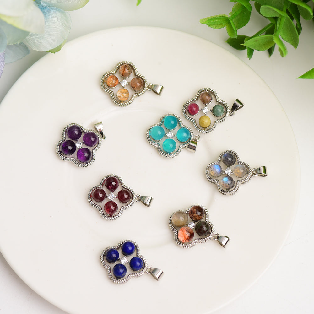 Mixed Crystal Flower Shape Pendant Bulk Wholesale  Crystals USA