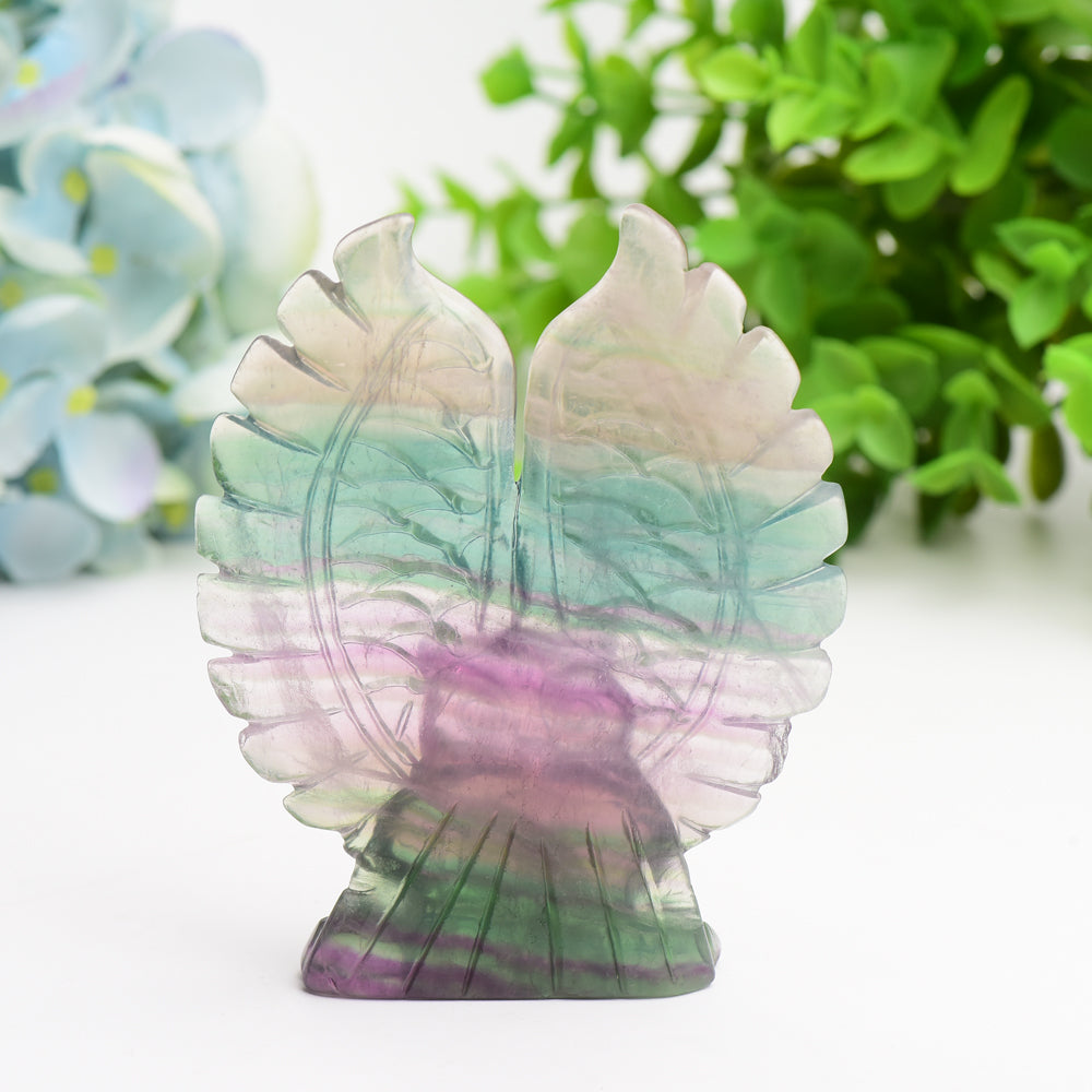 4.4" Rainbow Fluorite Owl Crystal Carving Bulk Wholesale  Crystals USA