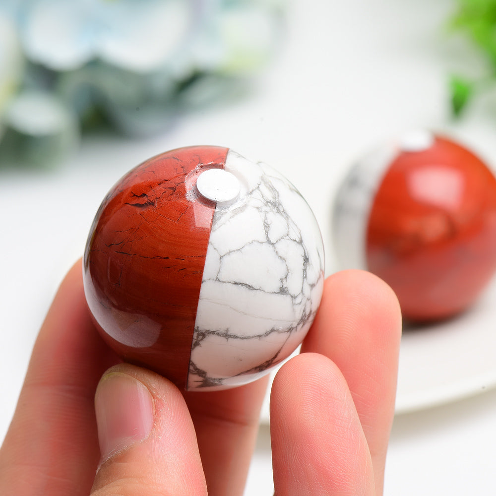 1.5" Red Jasper Howlite Poke Ball Crystal Sphere Bulk Wholeslae  Crystals USA