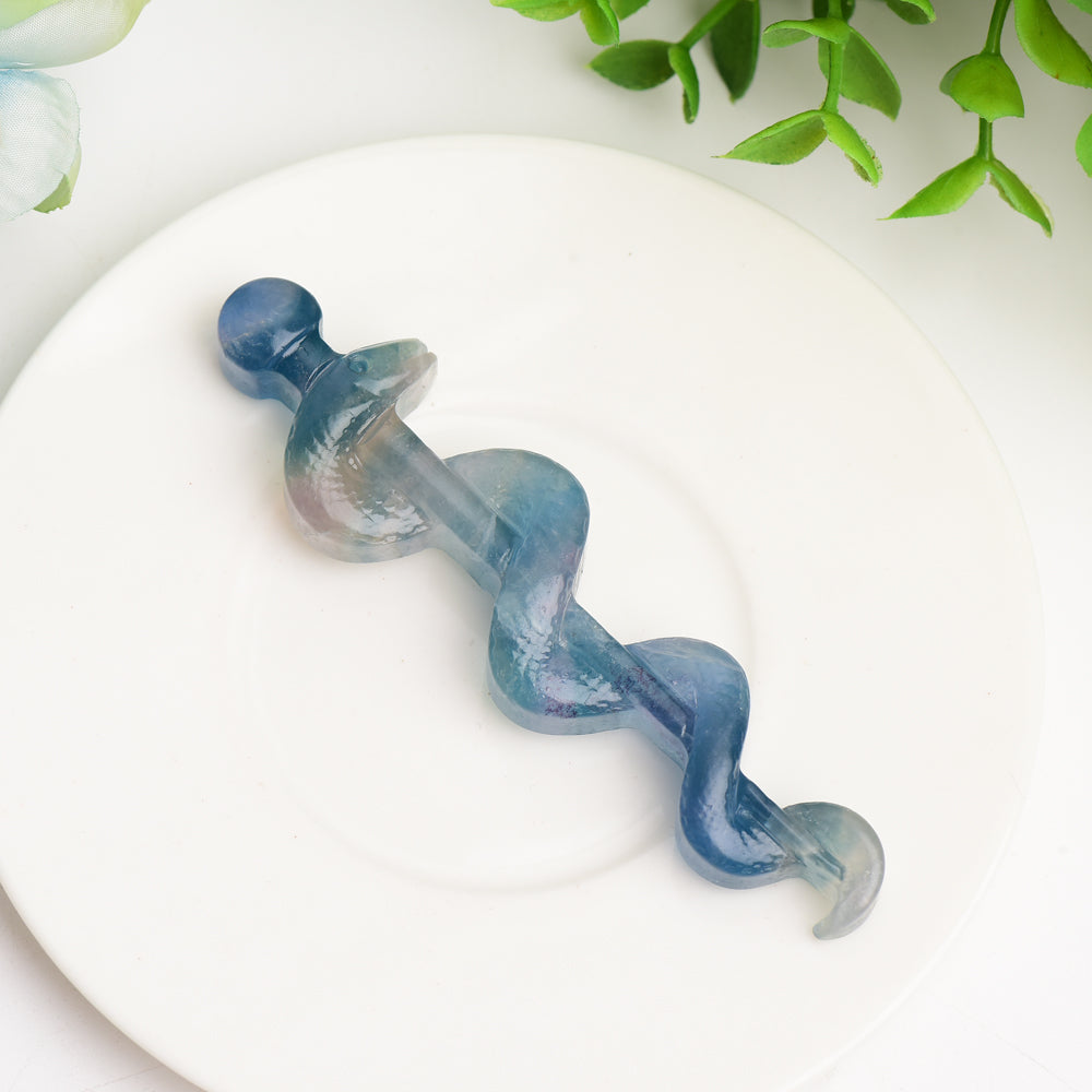 3.7" Fluorite Sword with Snake Ceystal Carving Bulk Wholesale  Crystals USA