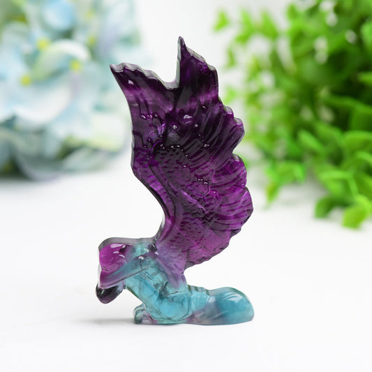 3.7" Rainbow Fluorite Butterfly Fairy Crystal Carving Bulk Wholesale  Crystals USA