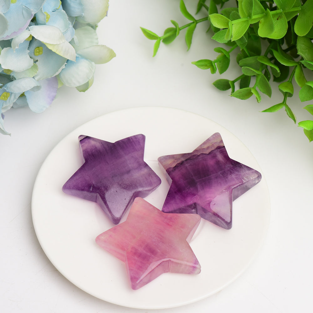 2.0" Purple Fluorite Star Crystal Carving Bulk Wholesale  Crystals USA