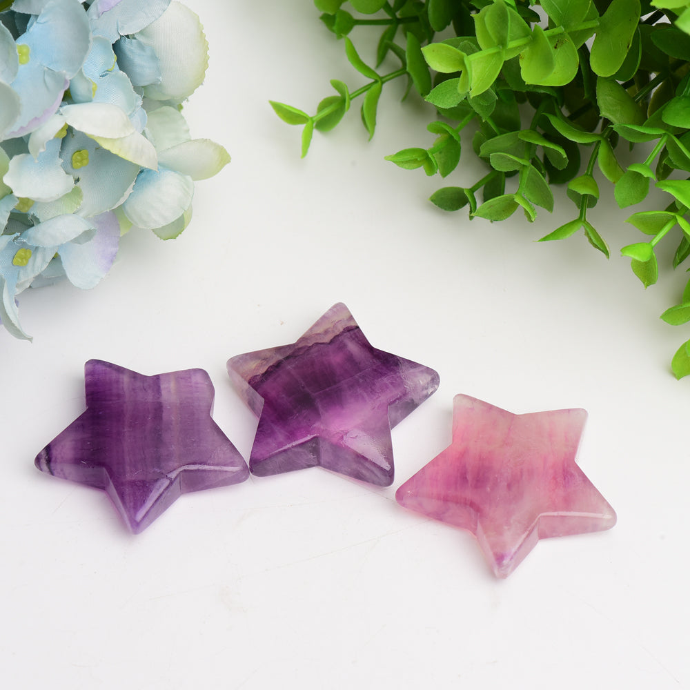 2.0" Purple Fluorite Star Crystal Carving Bulk Wholesale  Crystals USA