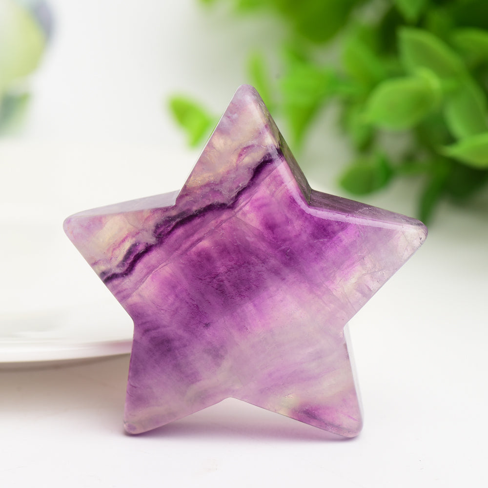 2.0" Purple Fluorite Star Crystal Carving Bulk Wholesale  Crystals USA