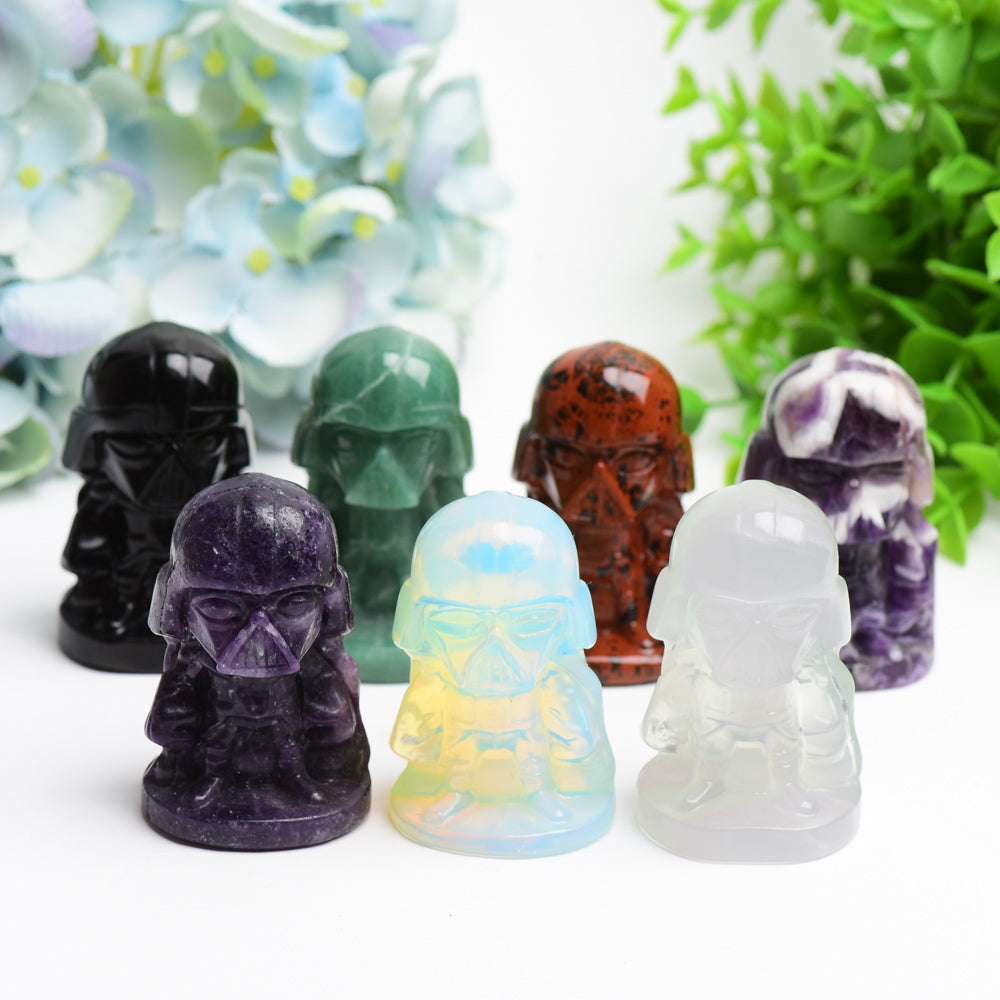 2.5" Mixed Crytsal Darth Vader Crystal Carving Bulk Wholesale  Crystals USA