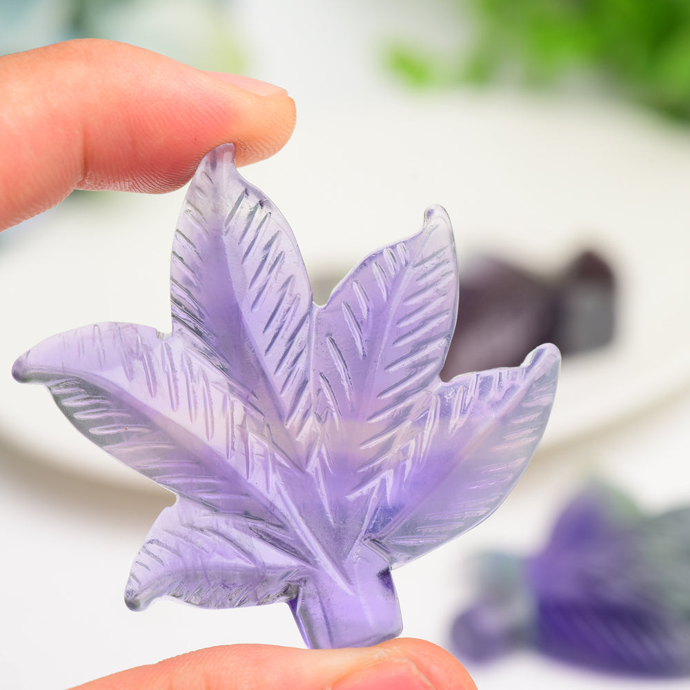 2.3" Fluorite Maple Leaf Crystal Carving Bulk Wholesale  Crystals USA