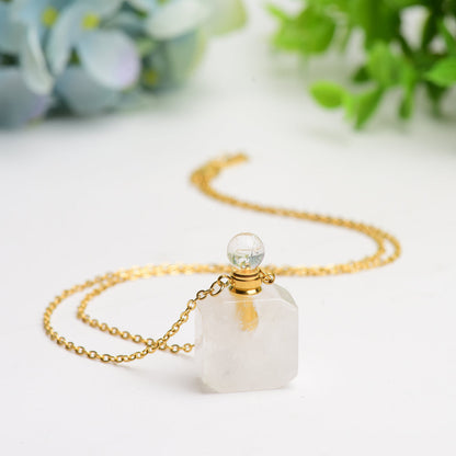 Mixed Crystal Necklace with Perfume Bottle  Crystals USA