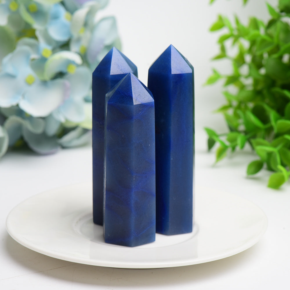 2.5"-4.0" Blue Aventurine Crystal Point Bulk Wholesale  Crystals USA