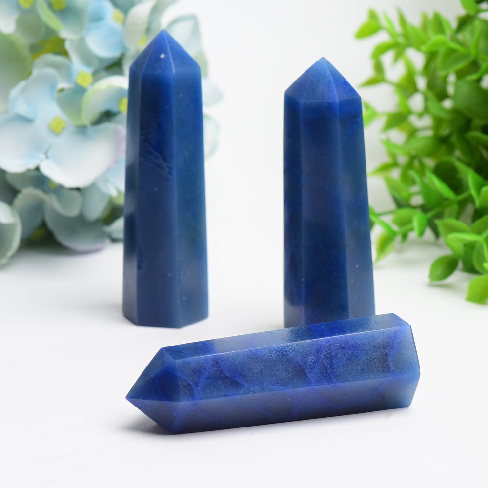 2.5"-4.0" Blue Aventurine Crystal Point Bulk Wholesale  Crystals USA