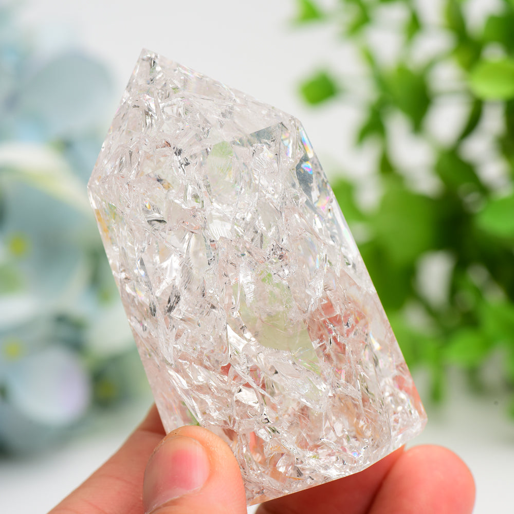 2.5"-4.0" Crack Clear Quartz Crystal Tower Bulk Wholesale  Crystals USA