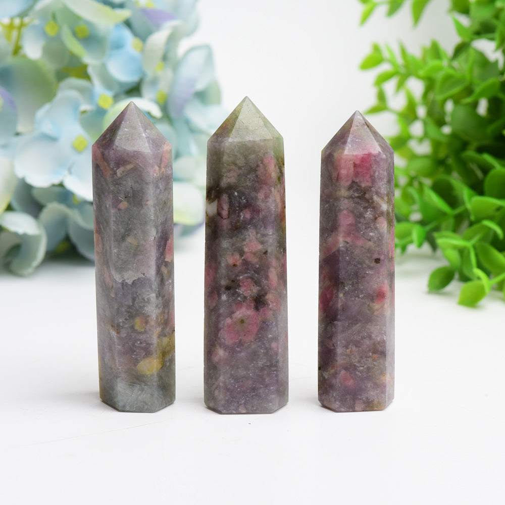 2.5"-4.0" Pink Tourmaline Crystal Point Bulk Wholesale  Crystals USA