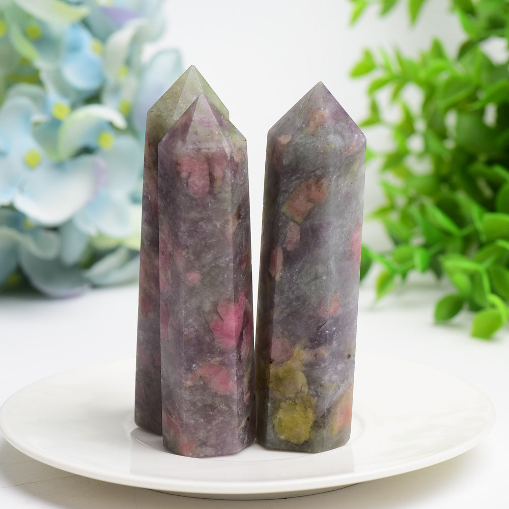 2.5"-4.0" Pink Tourmaline Crystal Point Bulk Wholesale  Crystals USA