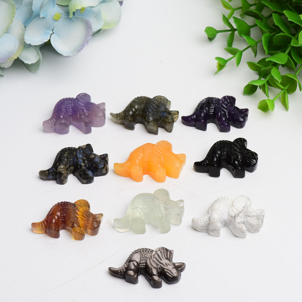 1.6" Mixed Crystal Dinosaur Carving Bulk Wholesale  Crystals USA