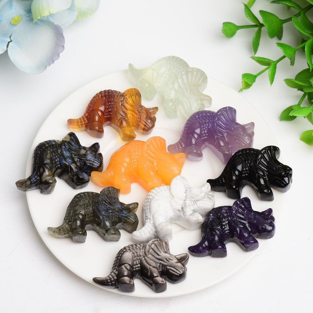 1.6" Mixed Crystal Dinosaur Carving Bulk Wholesale  Crystals USA