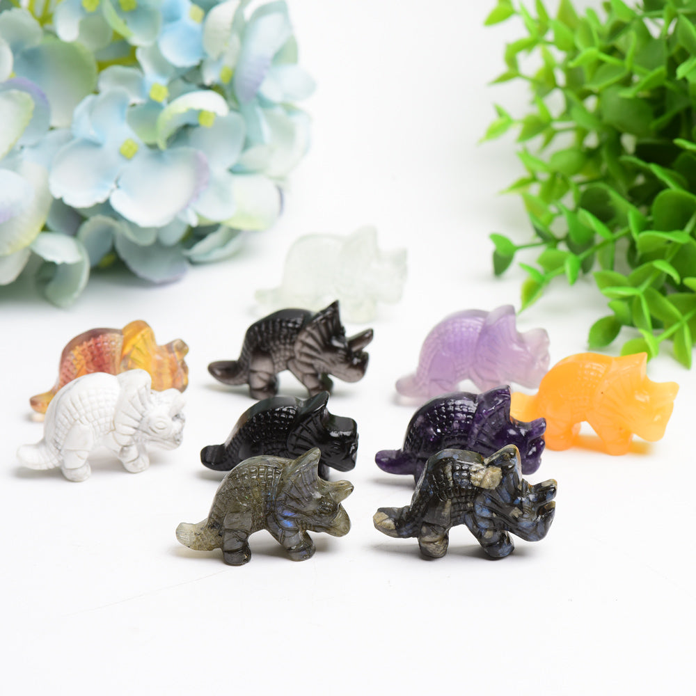 1.6" Mixed Crystal Dinosaur Carving Bulk Wholesale  Crystals USA