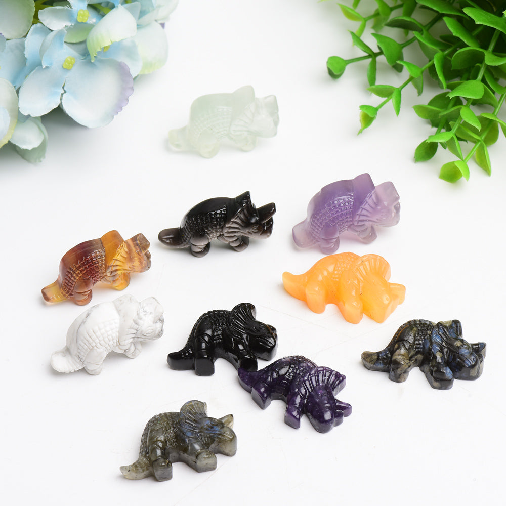 1.6" Mixed Crystal Dinosaur Carving Bulk Wholesale  Crystals USA