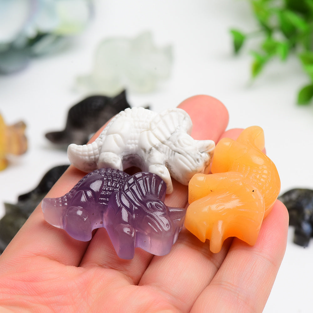 1.6" Mixed Crystal Dinosaur Carving Bulk Wholesale  Crystals USA