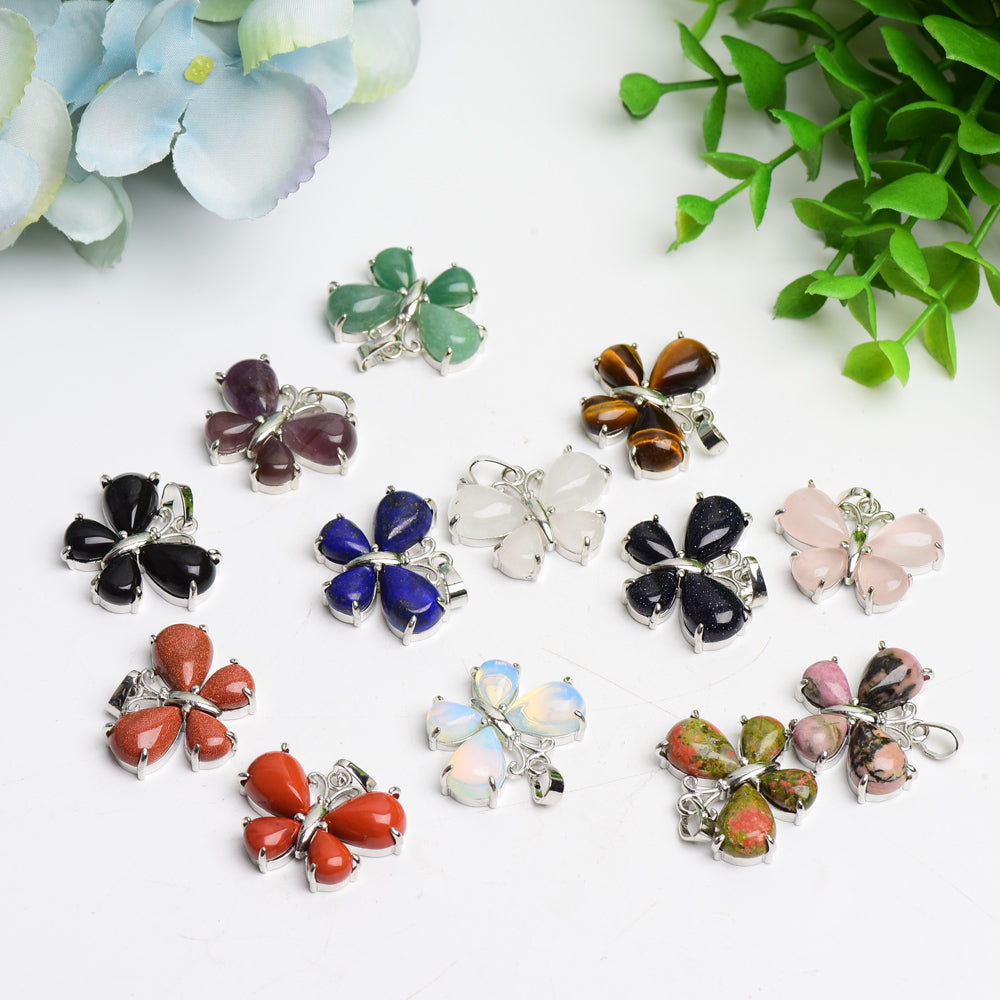 Mixed Crystal New Design Butterfly Shape Pendant Bulk Wholesale  Crystals USA