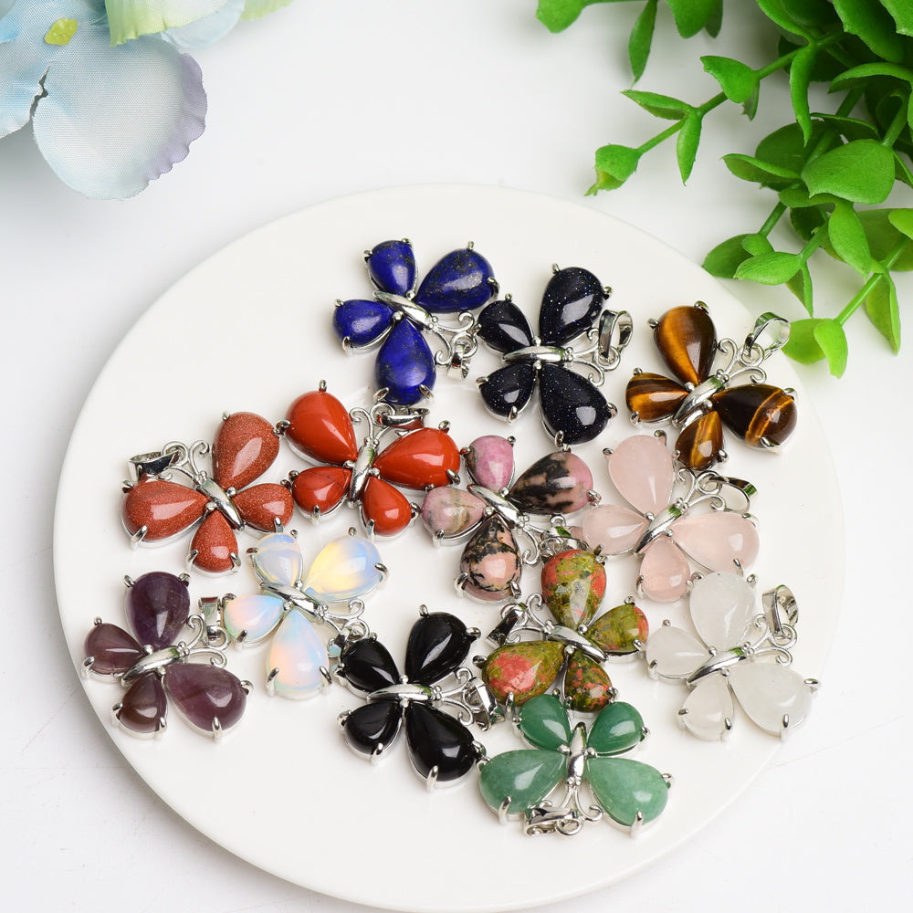 Mixed Crystal New Design Butterfly Shape Pendant Bulk Wholesale  Crystals USA