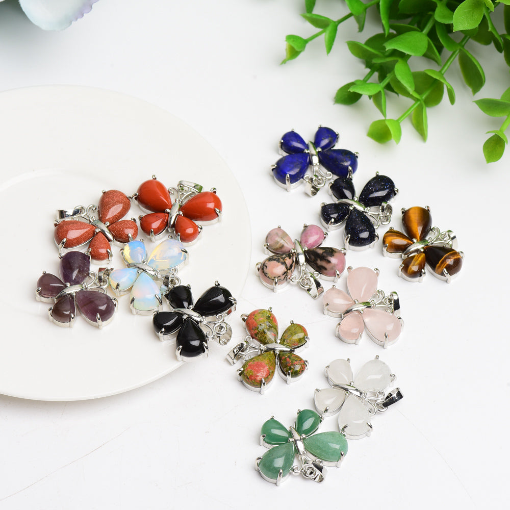 Mixed Crystal New Design Butterfly Shape Pendant Bulk Wholesale  Crystals USA