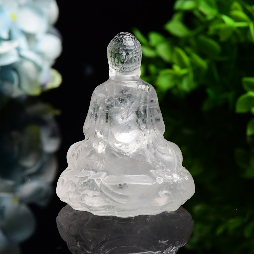 3.2" Clear Quartz Buddha Crystal Carving Bulk Wholesale  Crystals USA