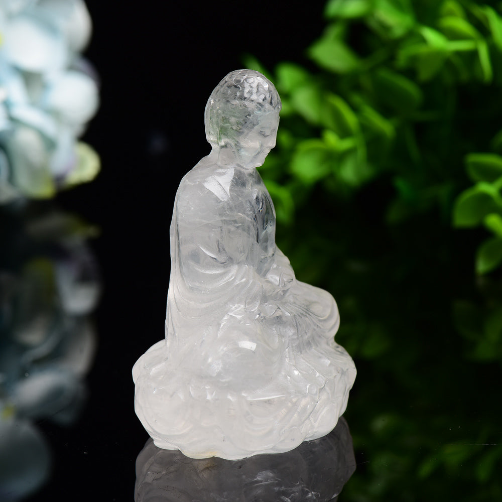 3.2" Clear Quartz Buddha Crystal Carving Bulk Wholesale  Crystals USA