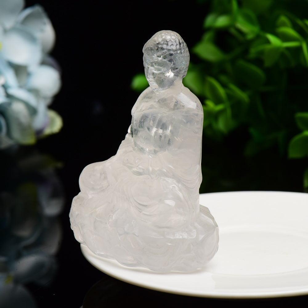 3.2" Clear Quartz Buddha Crystal Carving Bulk Wholesale  Crystals USA