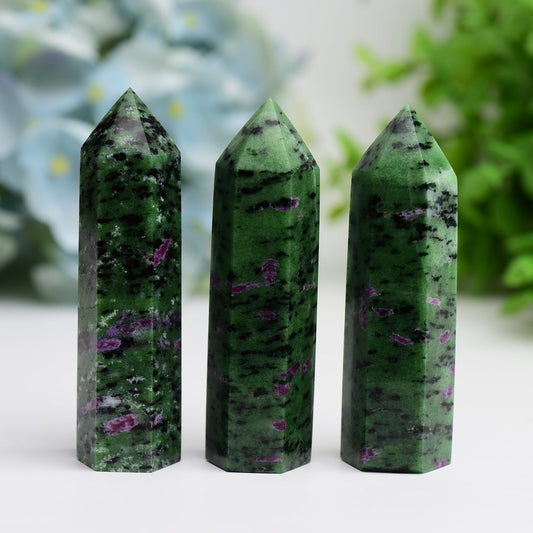 2.5"-4.0" Ruby In Zoisite Crystal Point Wholesale Crystals USA