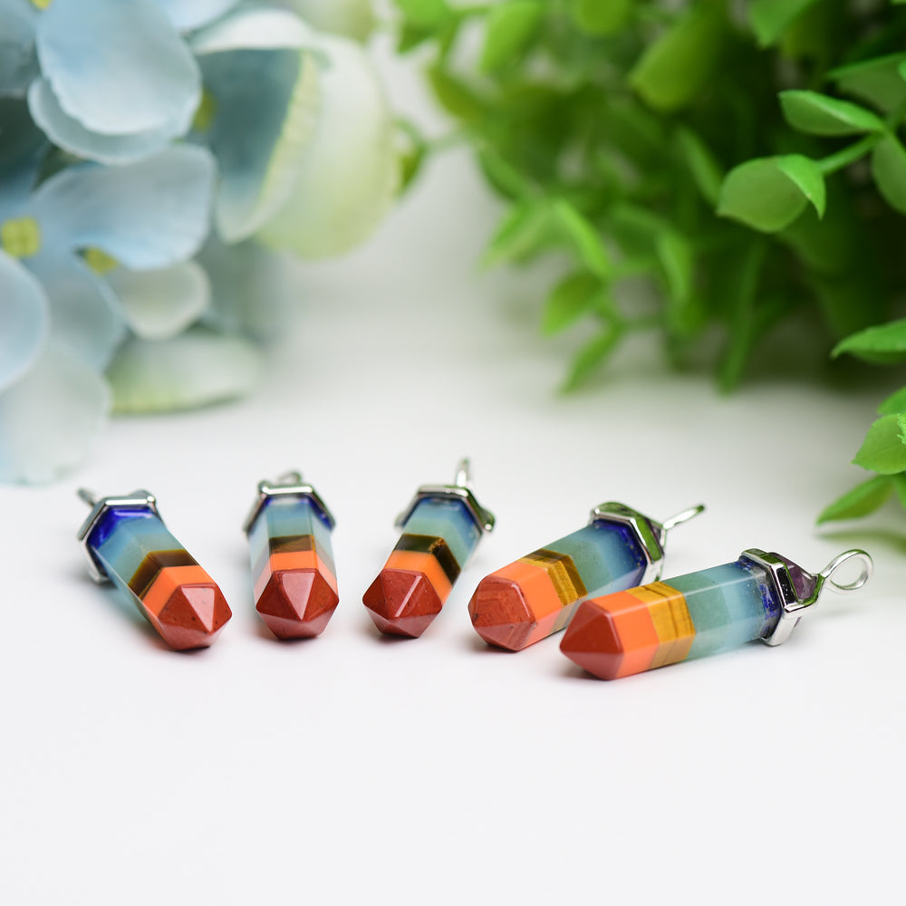 1.2" Mini Chakra DT Point Crystal Pendant Wholesale Crystals USA