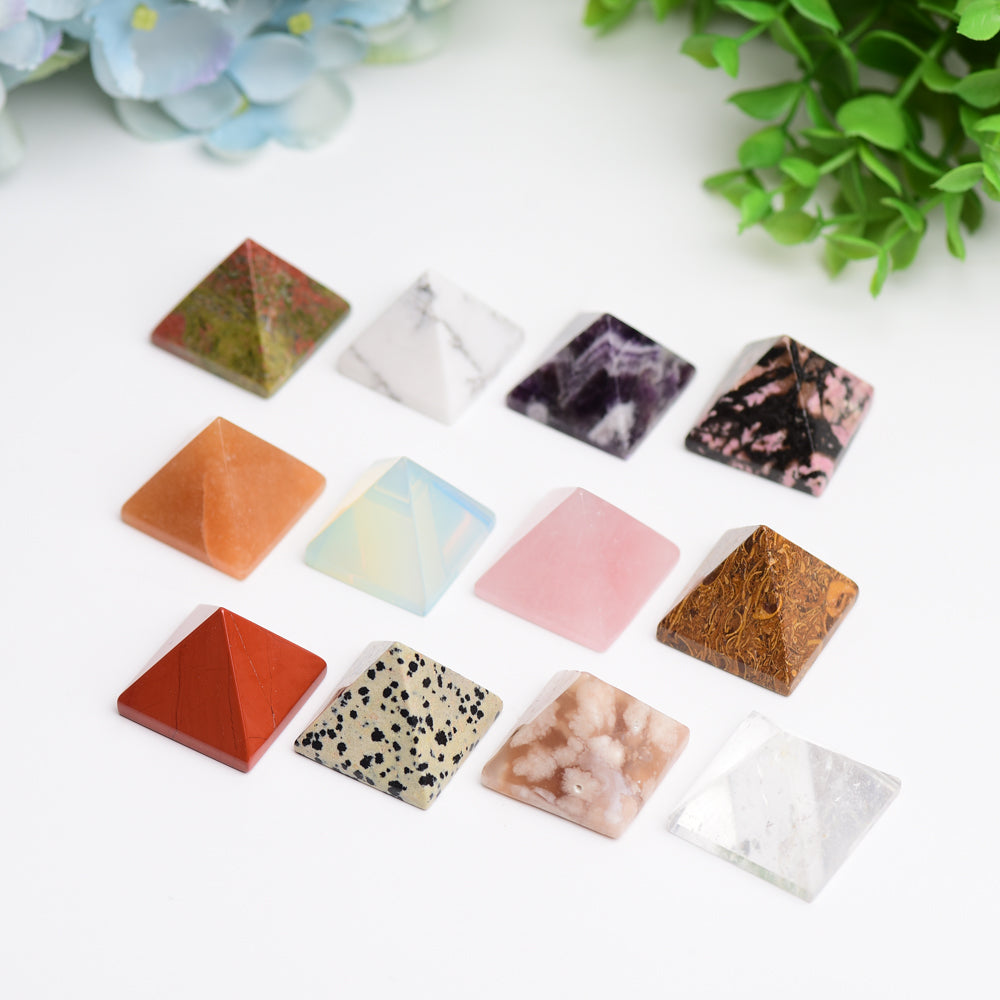 1.1" Mixed Crystal Pyramids Crystal Carving Wholesale Crystals USA