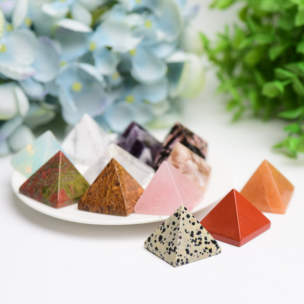 1.1" Mixed Crystal Pyramids Crystal Carving Wholesale Crystals USA