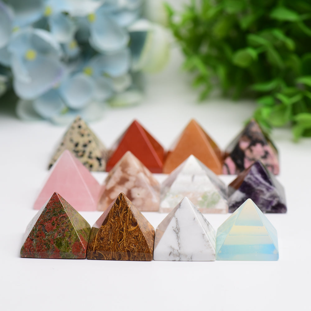 1.1" Mixed Crystal Pyramids Crystal Carving Wholesale Crystals USA