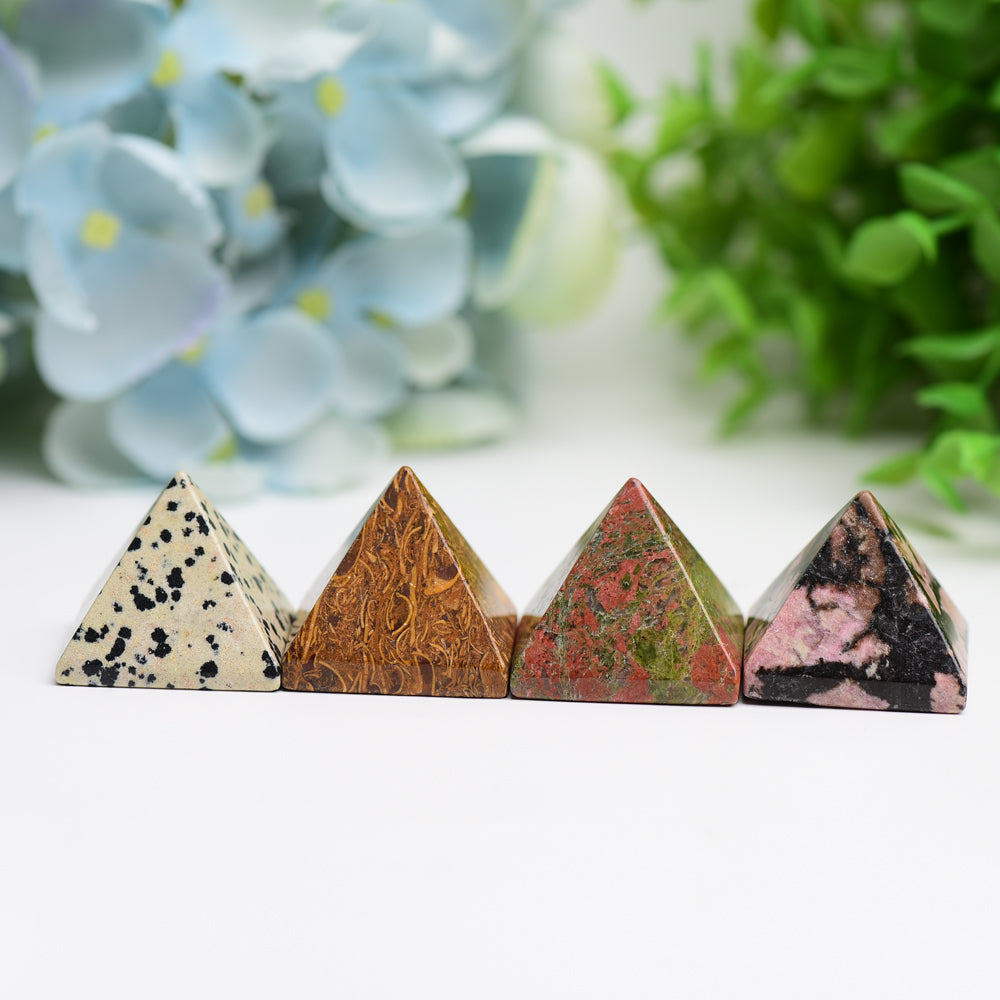 1.1" Mixed Crystal Pyramids Crystal Carving Wholesale Crystals USA