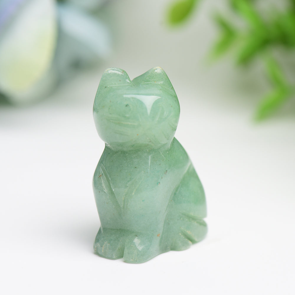 1.5" Mixed Crystal Cat Animal Crystal Carving Wholesale Crystals USA