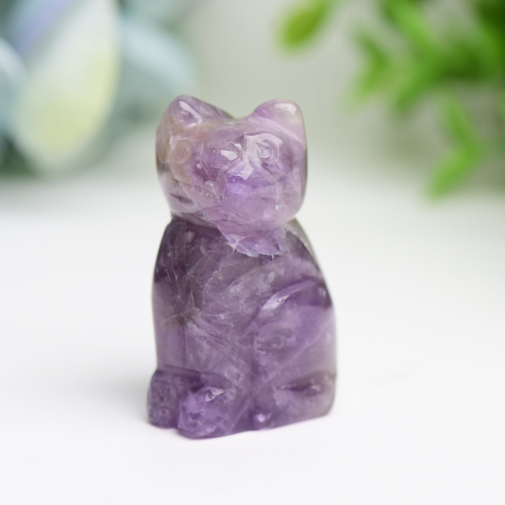 1.5" Mixed Crystal Cat Animal Crystal Carving Wholesale Crystals USA