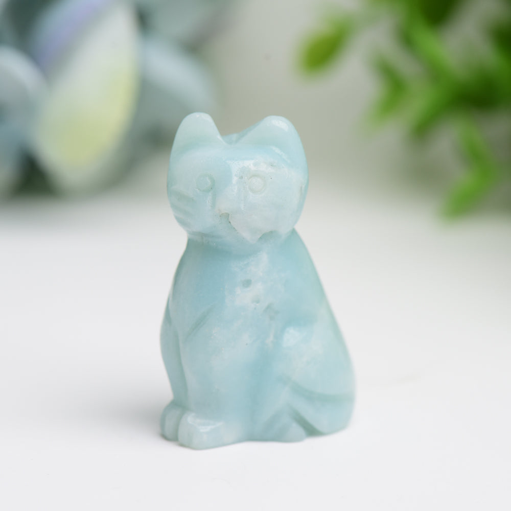 1.5" Mixed Crystal Cat Animal Crystal Carving Wholesale Crystals USA