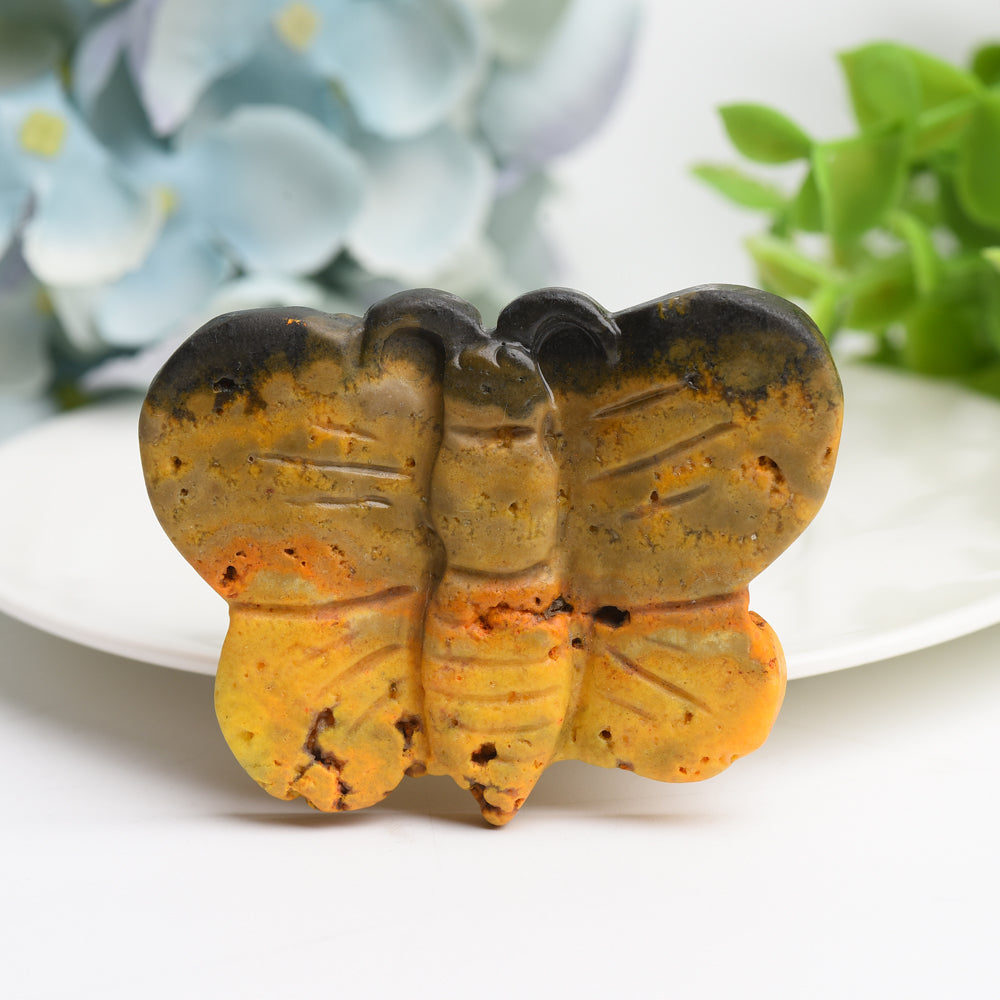 2.5" Bumble Bee Jasper Butterfly Crystal Carving Bulk Wholesale  Crystals USA