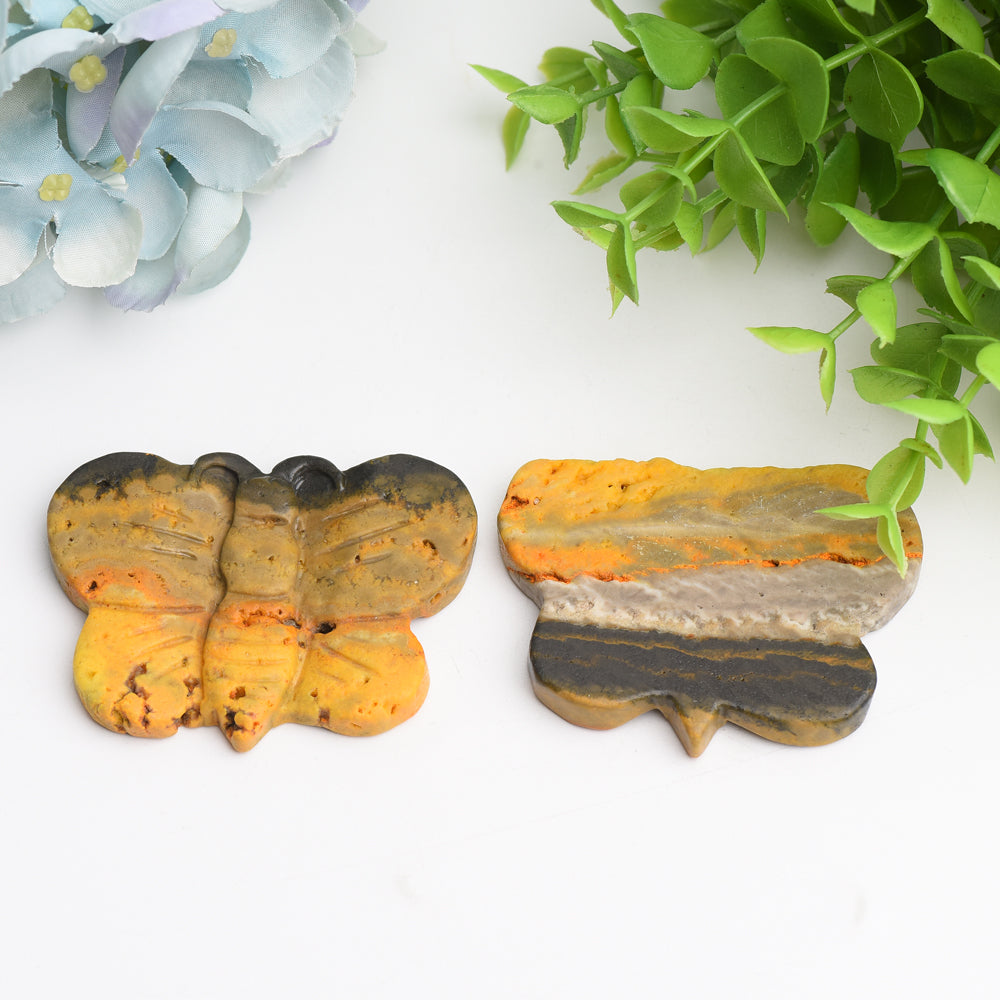 2.5" Bumble Bee Jasper Butterfly Crystal Carving Bulk Wholesale  Crystals USA