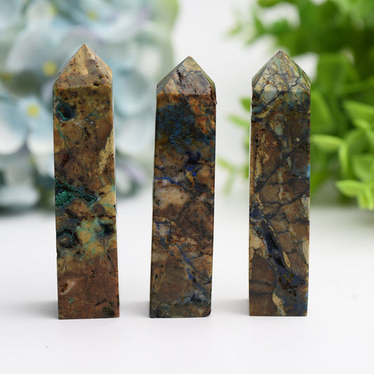 3.0"-4.0" Azurite Grow with Malachite Stone Crystal Point Bulk Wholesale  Crystals USA